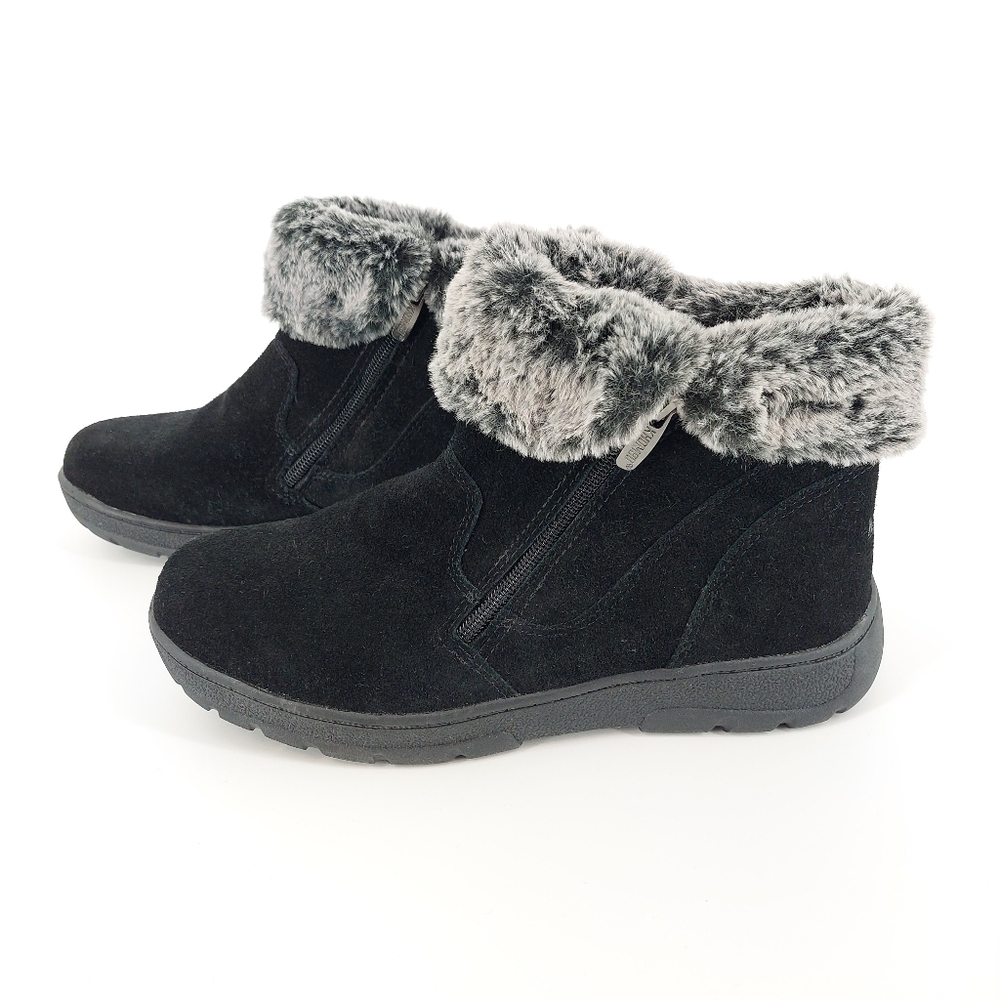 Khombu Jessica Black Leather Booties, Sz 10M - Picture 3 of 9